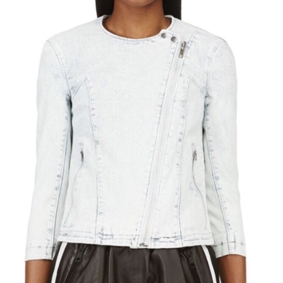 Helmut Lang Jackets & Blazers - Helmet Lang Acid Wash Denim Moto Jacket